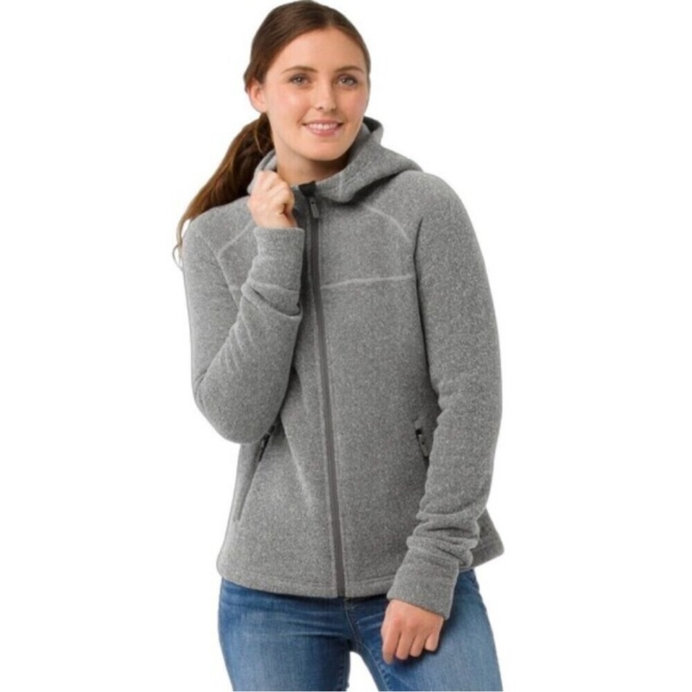 Smartwool Gray Hooded Zip-Up Jacket medium with Thumb holes